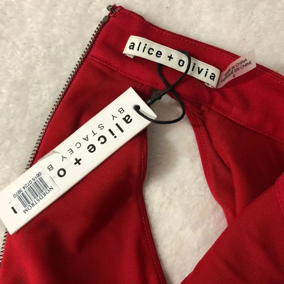 Alice & Olivia Red Cutout Dress - Picture 4 of 5